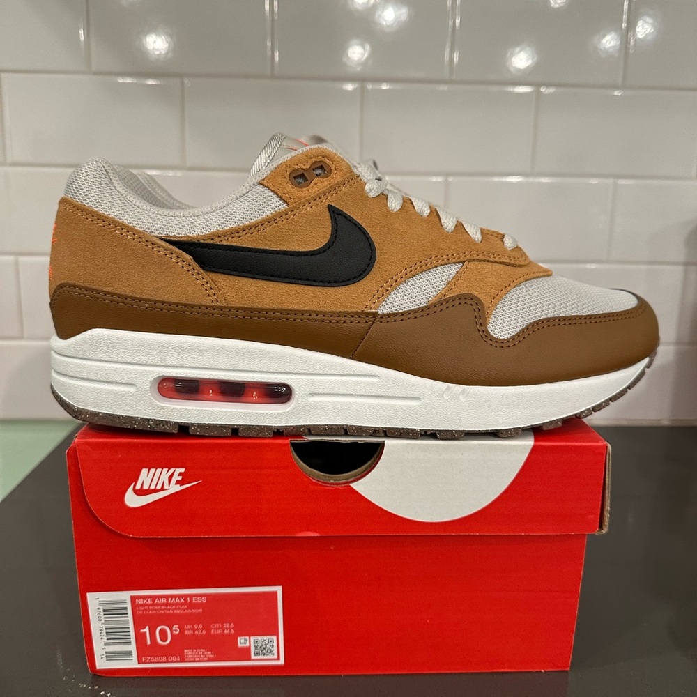 Nike Air Max 1 Sneakers in Brown, Tan, and Black